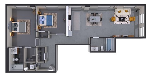 2 bed 2 bath L at Textile Apartments, Ohio